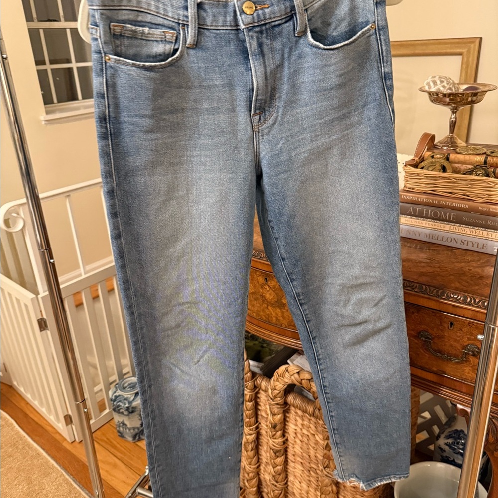 Frame Denim Light Blue Straight Leg Jeans